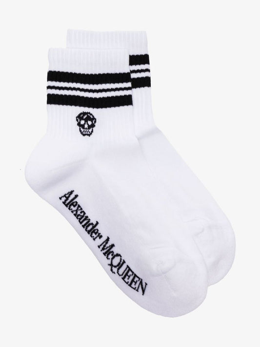White Skull Intarsia Socks