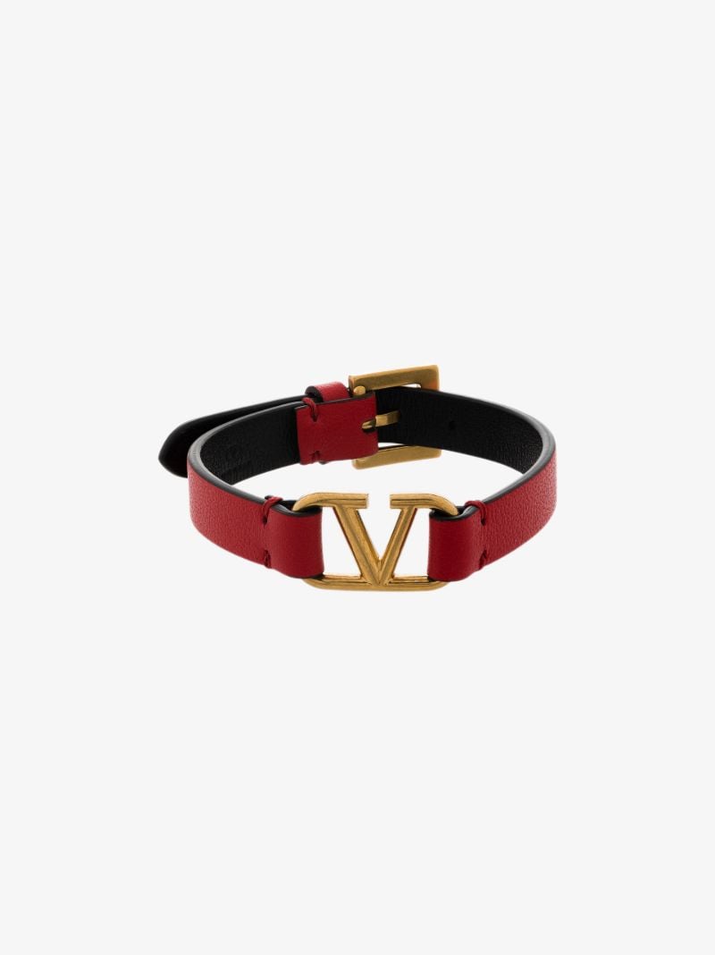 Red Vlogo Signature Leather Bracelet