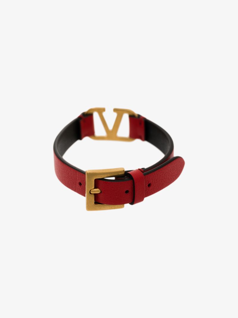 Red Vlogo Signature Leather Bracelet