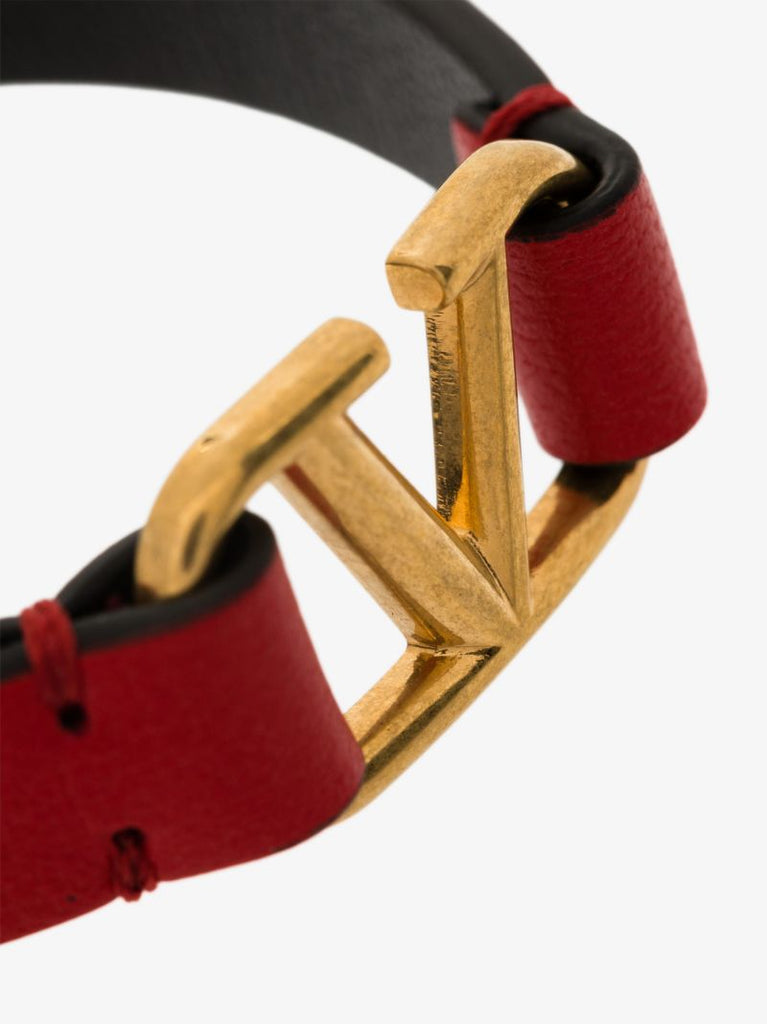 Red Vlogo Signature Leather Bracelet