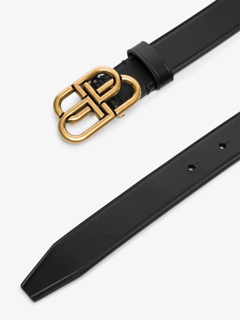Black Bb Logo Leather Belt