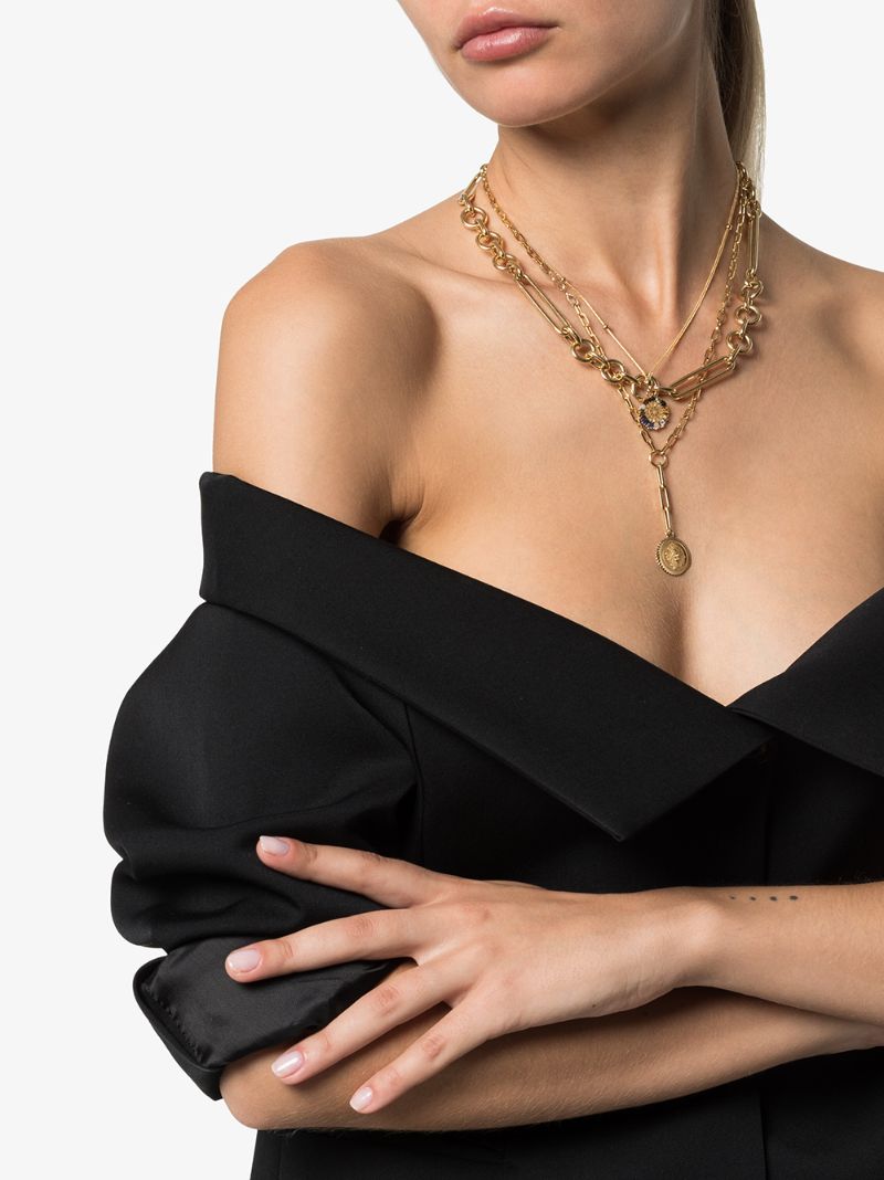 18k Yellow Gold Strength Baby Medallion Diamond Necklace