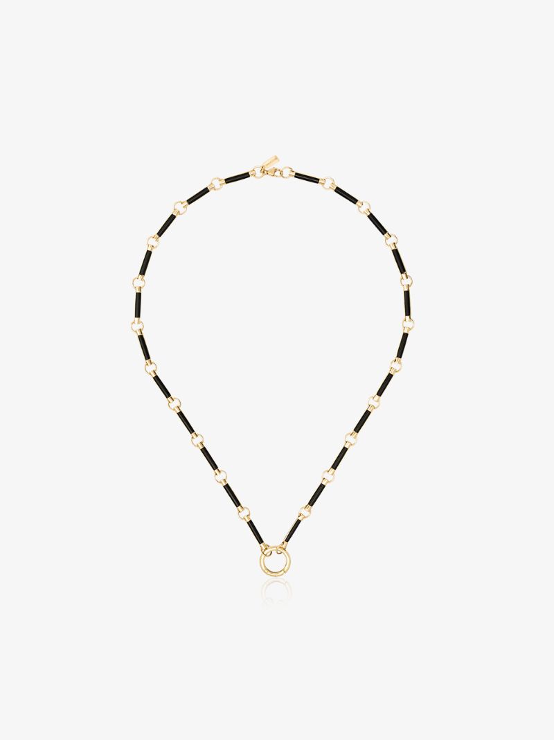 18k Yellow Gold Onyx Element Chain Necklace