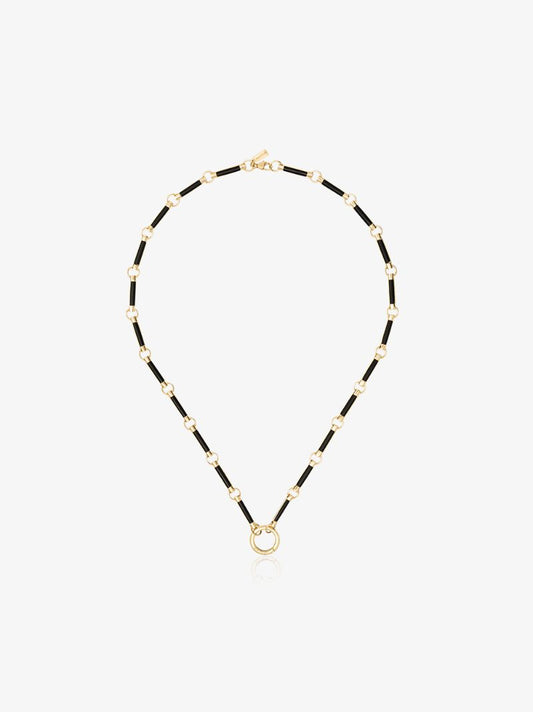 18k Yellow Gold Onyx Element Chain Necklace