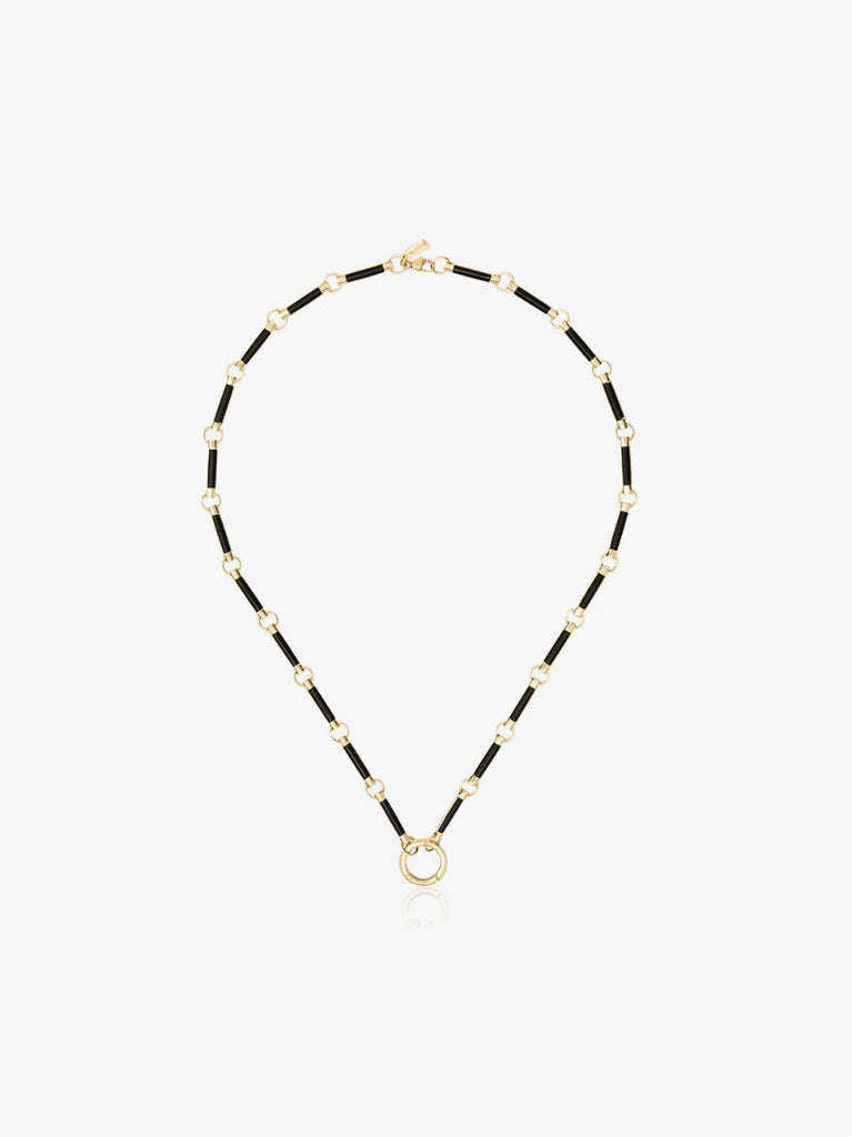 18k Yellow Gold Onyx Element Chain Necklace