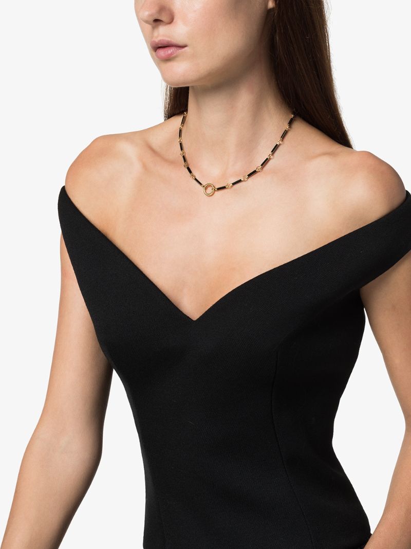 18k Yellow Gold Onyx Element Chain Necklace