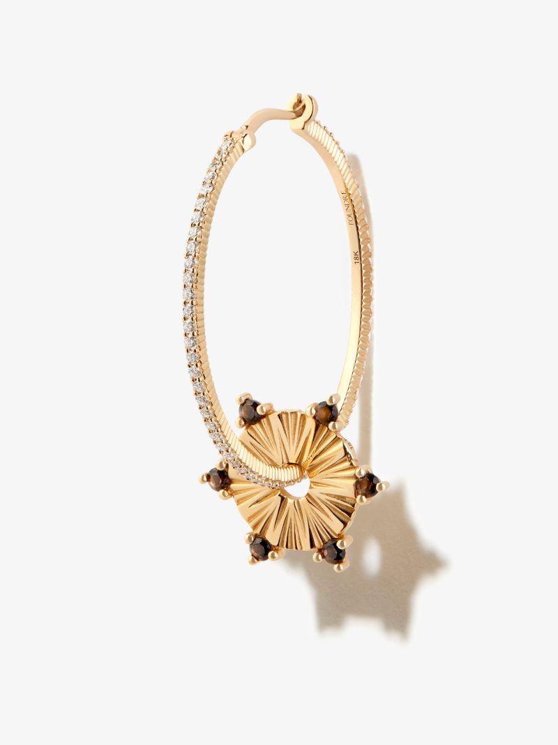 18k Yellow Gold Element Small Smoked Topaz Charm