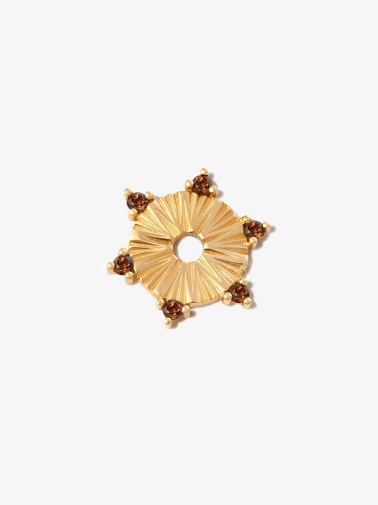 18k Yellow Gold Element Small Smoked Topaz Charm