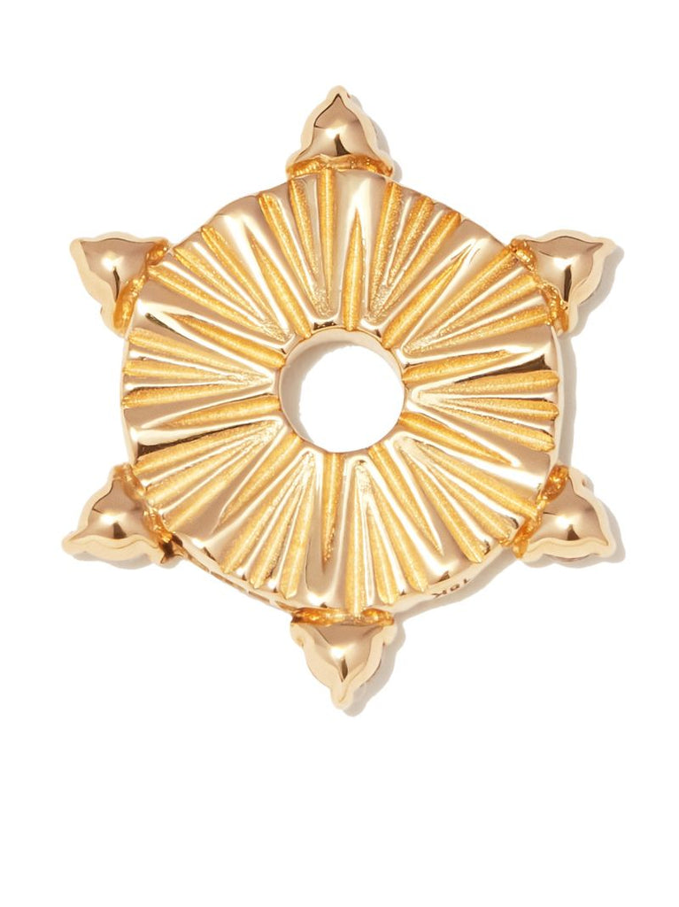 18k Yellow Gold Small Element Disk Diamond Charm