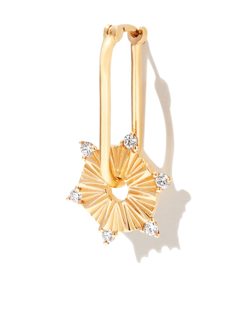 18k Yellow Gold Small Element Disk Diamond Charm