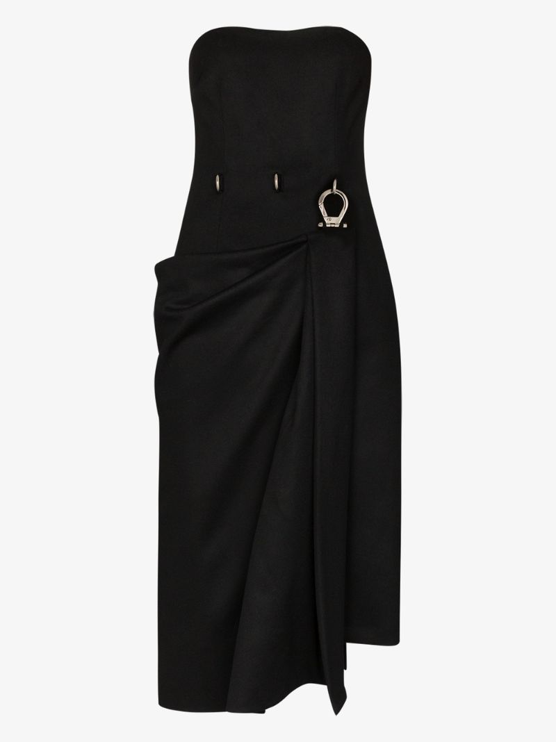 Strapless Draped Harness Dress