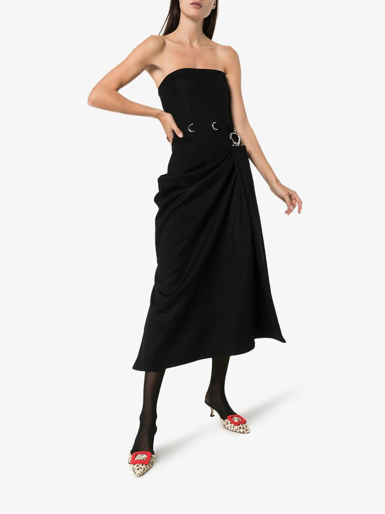 Strapless Draped Harness Dress
