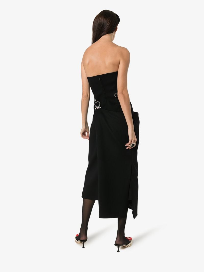 Strapless Draped Harness Dress