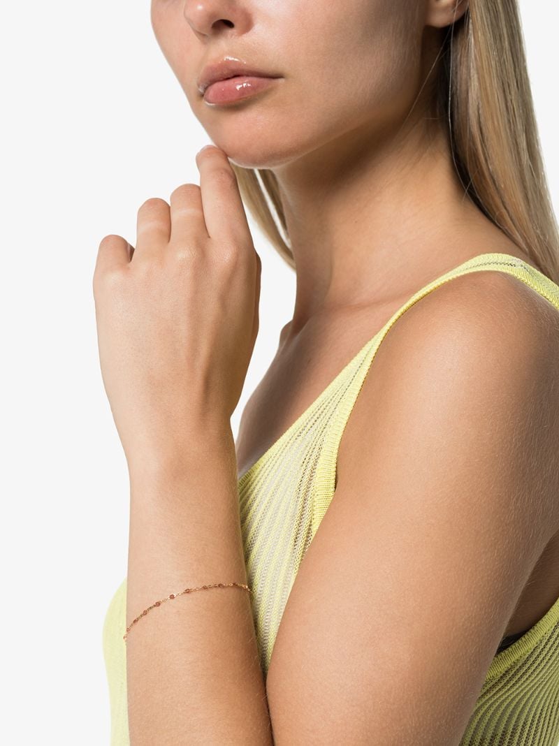 18k Yellow Gold Classic Pink Bead Bracelet
