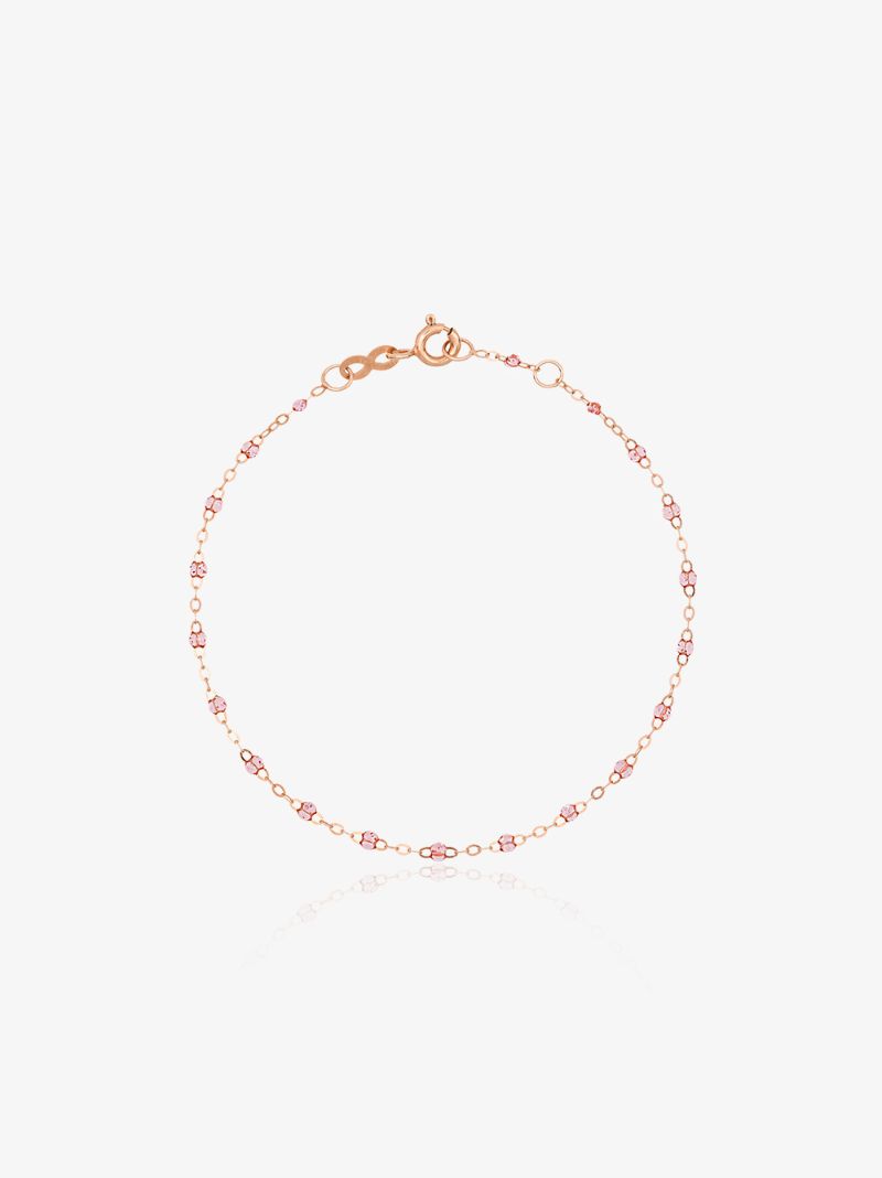 18k Rose Gold Classic Pink Bead Bracelet