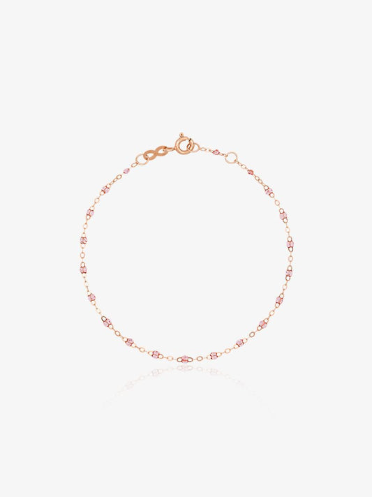 18k Rose Gold Classic Pink Bead Bracelet