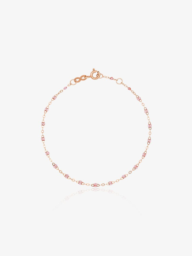 18k Rose Gold Classic Pink Bead Bracelet