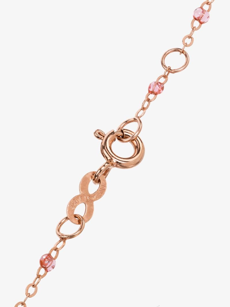 18k Rose Gold Classic Pink Bead Bracelet