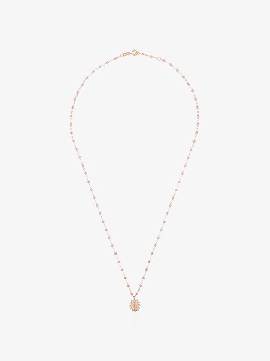 18k Rose Gold Mary Charm Diamond Necklace