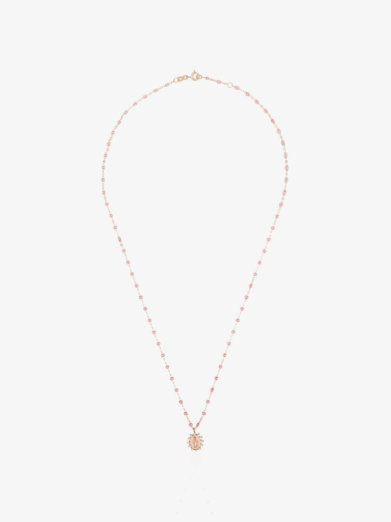 18k Rose Gold Mary Charm Diamond Necklace