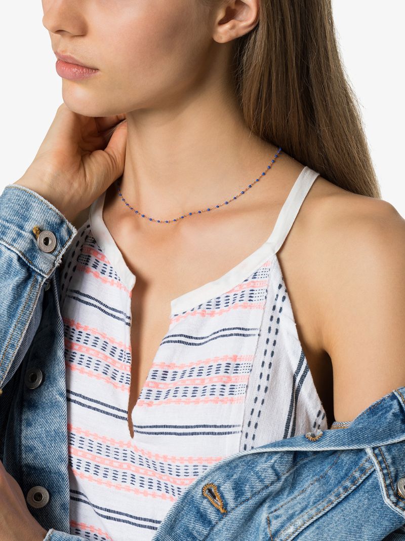 18k Rose Gold Beaded Necklace