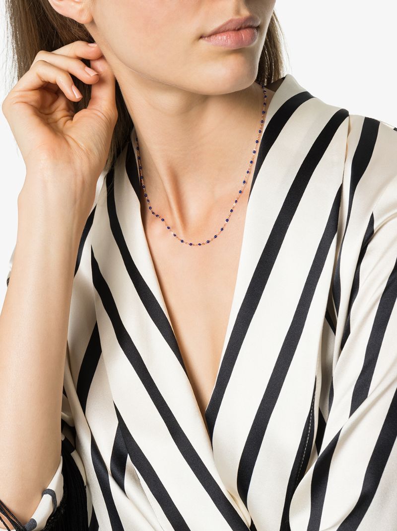 18k Rose Gold Beaded Necklace