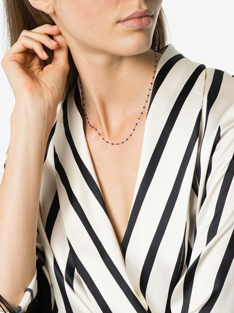 18k Rose Gold Beaded Necklace