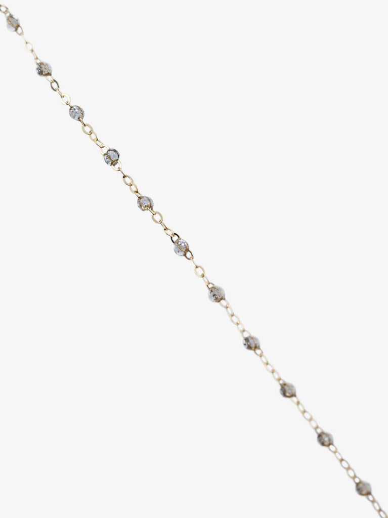 18k Yellow Gold and Silver Tone Bead Necklace