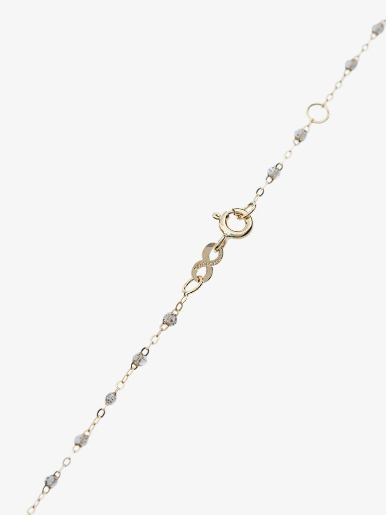 18k Yellow Gold and Silver Tone Bead Necklace
