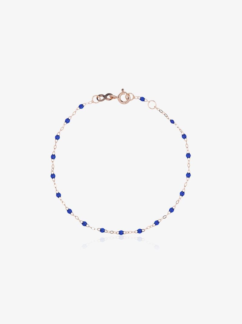 18k Rose Gold and Blue Beaded Bracelet