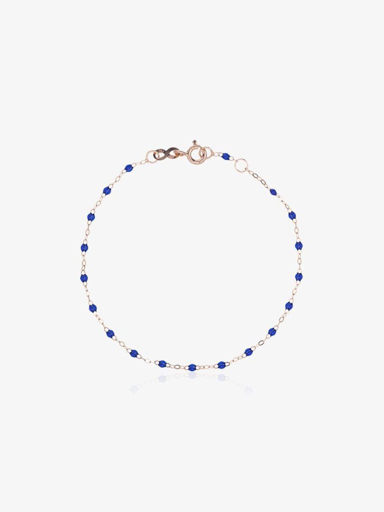 18k Rose Gold and Blue Beaded Bracelet