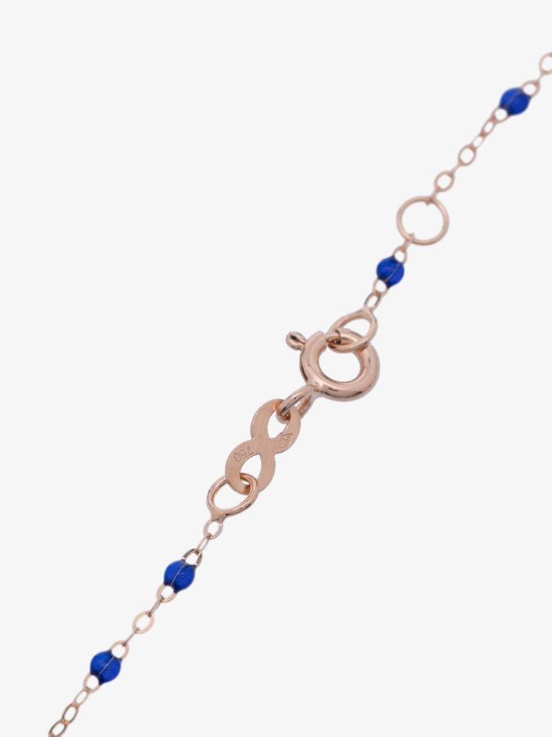18k Rose Gold and Blue Beaded Bracelet