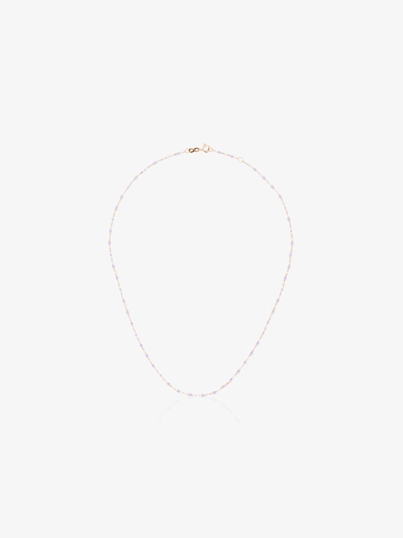 18k Rose Gold Purple Beaded Necklace