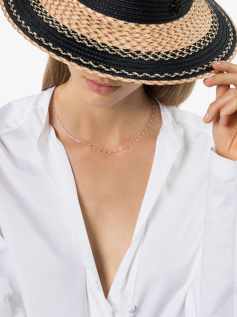 18k Rose Gold Purple Beaded Necklace