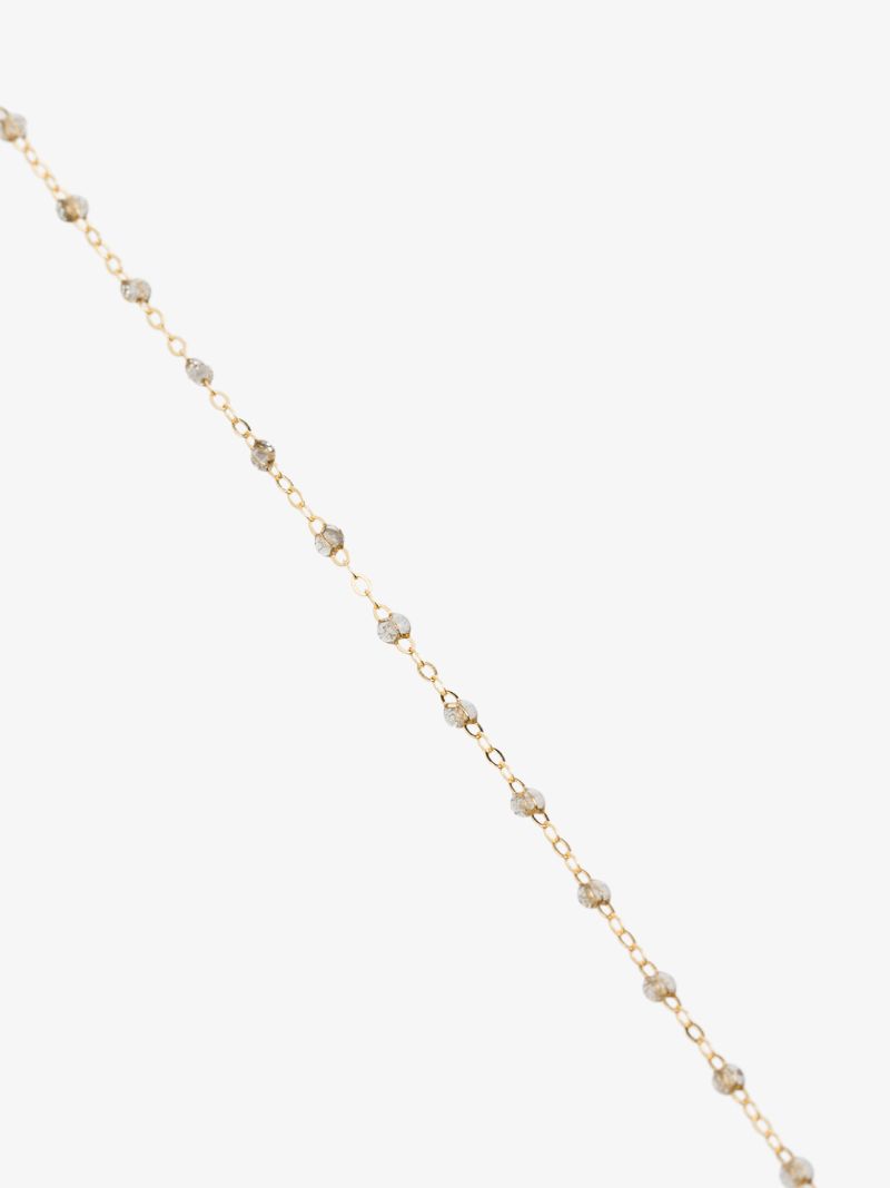 18k Yellow Gold and Grey Beaded Bracelet