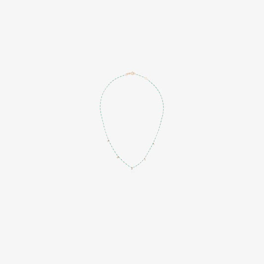 18k Rose Gold Beaded Diamond Necklace