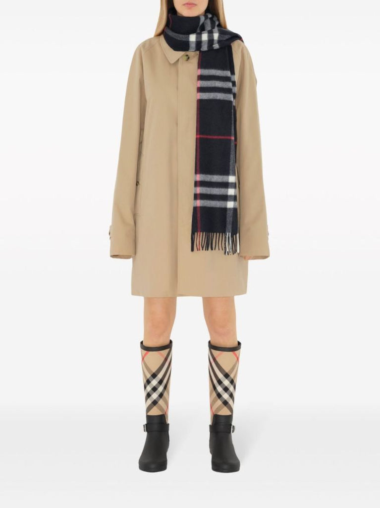 Blue Vintage Check Cashmere Scarf