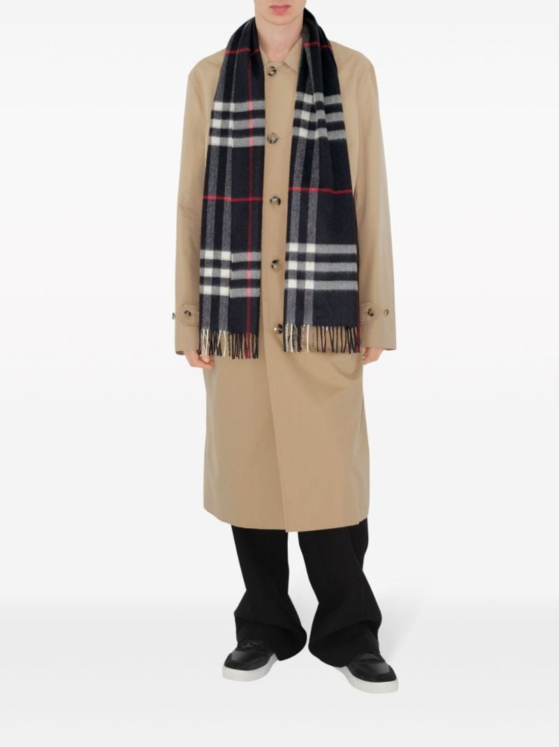 Blue Vintage Check Cashmere Scarf
