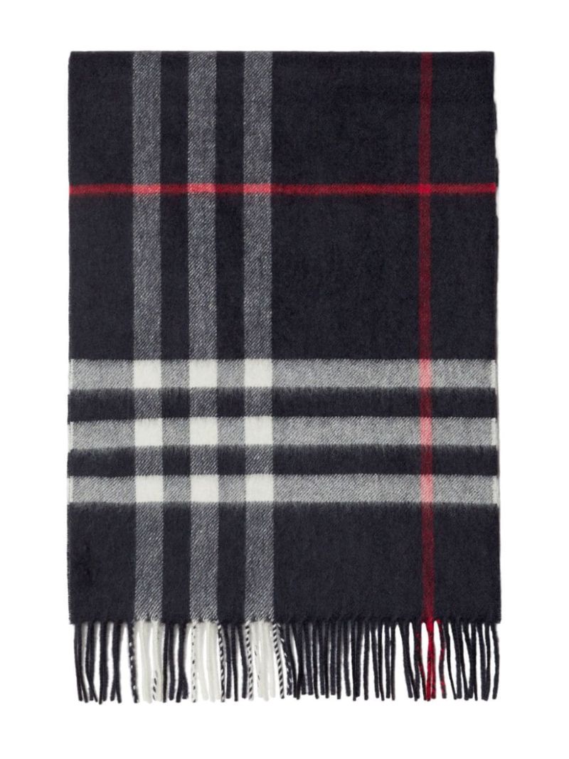 Blue Vintage Check Cashmere Scarf