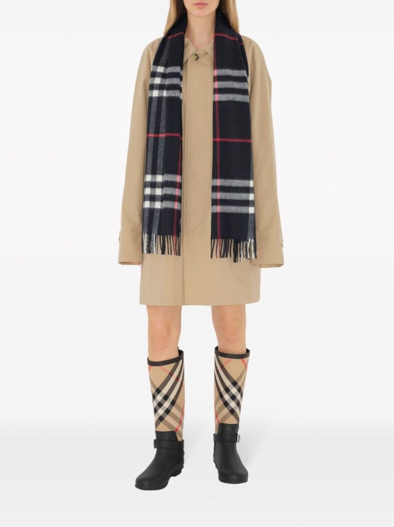 Blue Vintage Check Cashmere Scarf