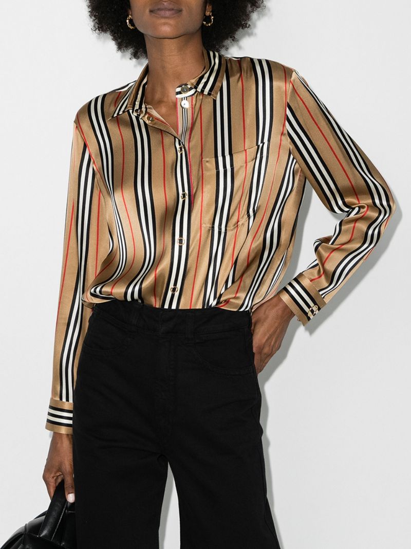 Icon Stripe Silk Shirt