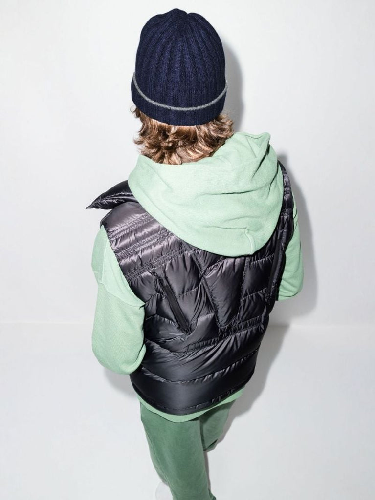 Blue Knitted Cashmere Beanie Hat