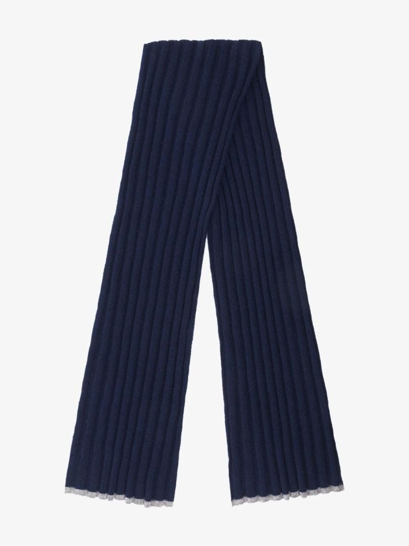 Blue Knitted Cashmere Scarf