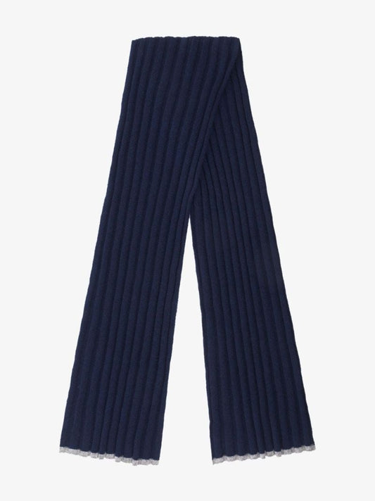 Blue Knitted Cashmere Scarf