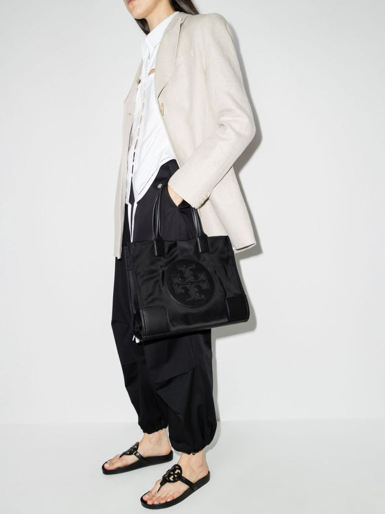Black Ella Logo Tote Bag