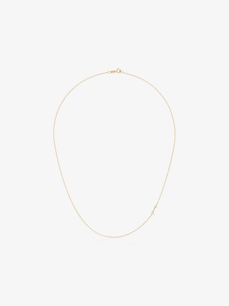 18k Yellow Gold Mini Arrow Diamond Necklace