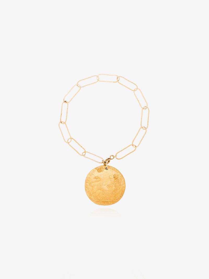 22k Gold-plated Il Leone Coin Bracelet