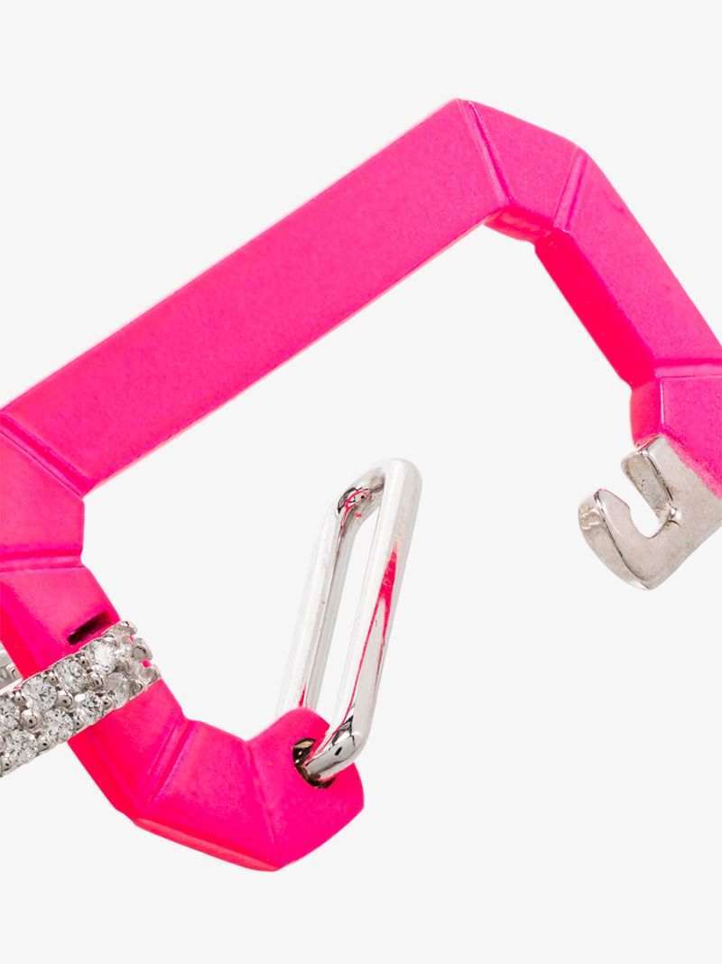 18k White Gold and Pink Chiara Large Diamond Earring