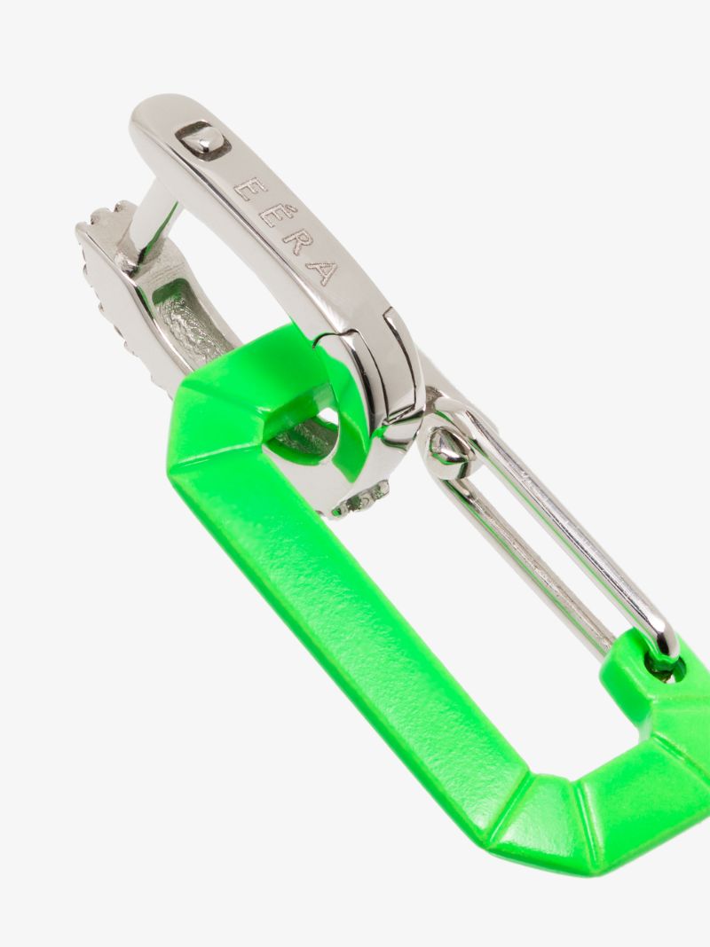 18k White Gold and Green Chiara Small Diamond Earring