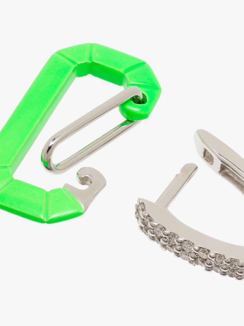 18k White Gold and Green Chiara Small Diamond Earring